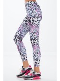 Jambiere sport alb cu imprimeu leopard H006 - Magazin online - Boutique